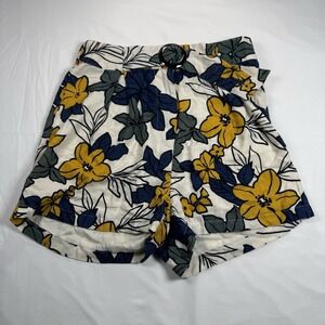 Just One Answer JOA Tropical Floral Shorts With Buckle Size Small High Waisted
